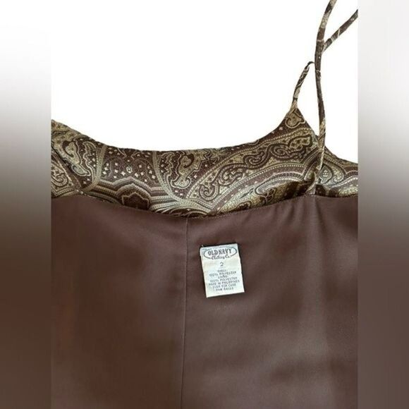 Old Navy vintage y2k Women's Brown and tan/Cream Dress size 2 paisley print EUC - Picture 6 of 6